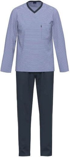 Thumbnail - Ammann Herren Schlafanzug lang V-Ausschnitt aus Bio-Baumwolle