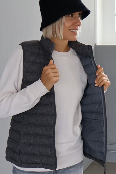 Kultgut New Recycling Generation - Kuschelige weiche Flanellweste tailliert