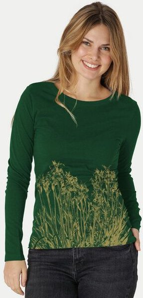Peaces.bio - handbedruckte Biomode Langarmshirt Damen Mystic Iris
