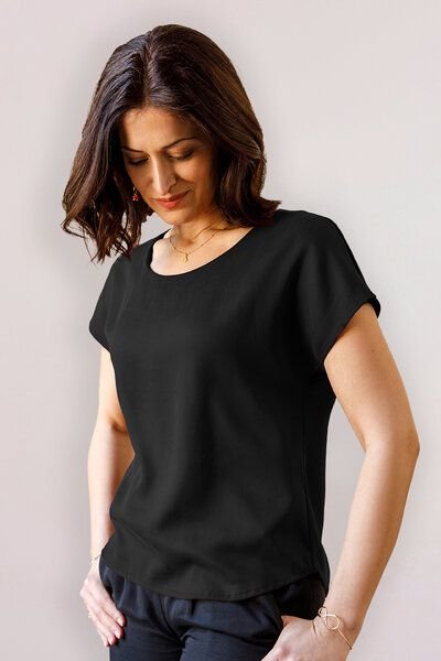 l'amour est bleu Kurzarmbluse aus Tencel