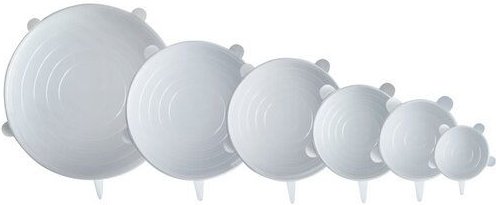 pandoo 6 dehnbare Silikondeckel im Set zum Abdecken und Frischhalten