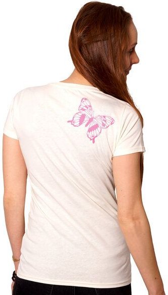 HANDGEDRUCKT "Tagpfauenauge 01" Schmetterling Frauen-T-SHIRT von Earth Positiv Biobaumwolle