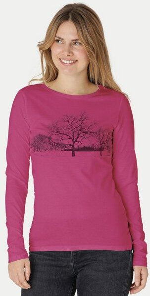 Peaces.bio - handbedruckte Biomode Damen Langarmshirt Landscape