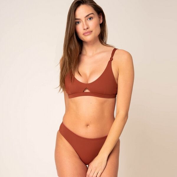 Woodlike Ocean Coral Bustier Top - Uni