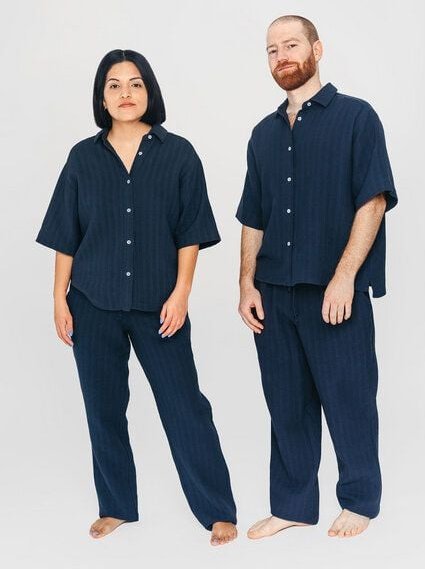 erlich textil Simply Cotton kurzarm Mousseline Nachthemd aus Bio-Baumwolle, made in Europe