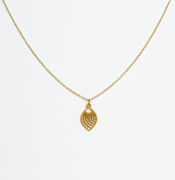 feinformart Kette mit Holzanhänger 'Leaf'