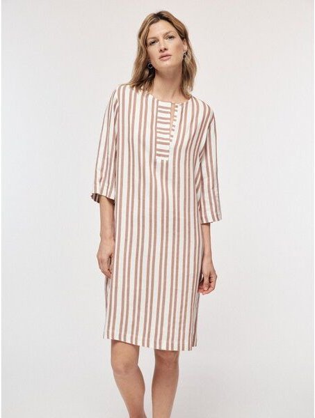 LANIUS Kaftankleid aus LENZING ECOVERO mit Leinen