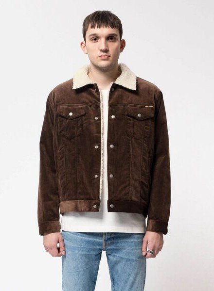 Nudie Jeans Jacke Bonny Cord Sherpa - Brown