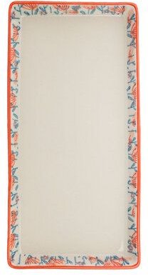 TRANQUILLO Ablage für das Bad aus Keramik von Hand bedruckt 23 x 12 cm