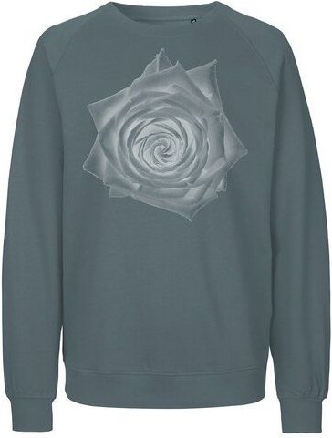 Peaces.bio - handbedruckte Biomode Bio Damen Sweatshirt Loose Fit Rose