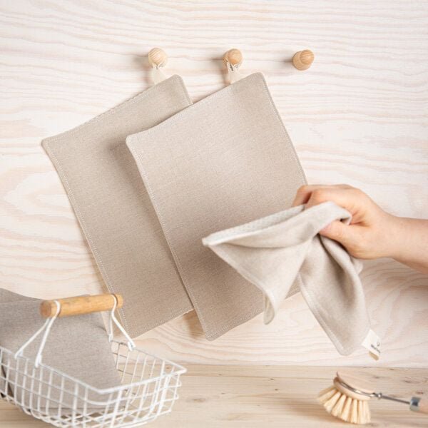 nahtur-design Leinen-Putzlappen | 2-lagig | ungefärbt