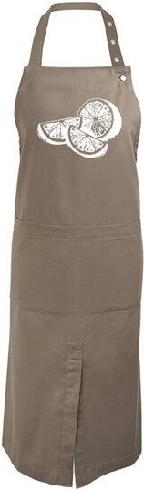 HANDGEDRUCKT "Zitrone" Gartenschürze mit Schlitz aus zertifizierter Bio Baumwolle