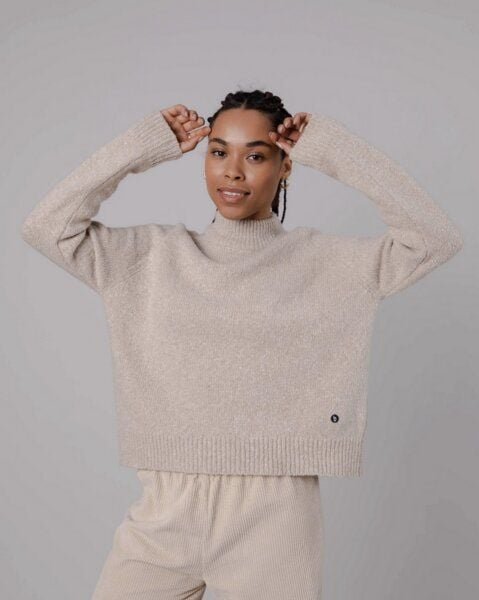 Brava Fabrics Perkins Wool Cropped Sweater Beige
