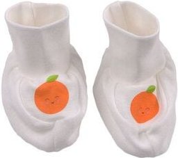 El Puente Babysocken "Funny Orange", Größe 0-2 Monate 100% Baumwolle aus kbA, naturweiß/bunt