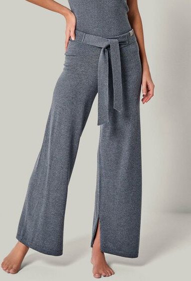 YOU LOOK PERFECT 100% Merino weite Strickhose mit Schleife "Bailey"