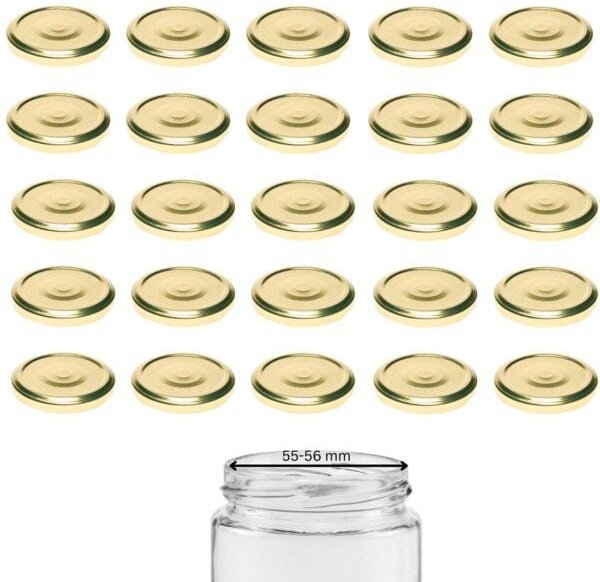mikken 25 Ersatzdeckel TO66 Ø 6,9 cm Schraubdeckel für Marmeladen- & Einmachgläser Twist-Off Deckel