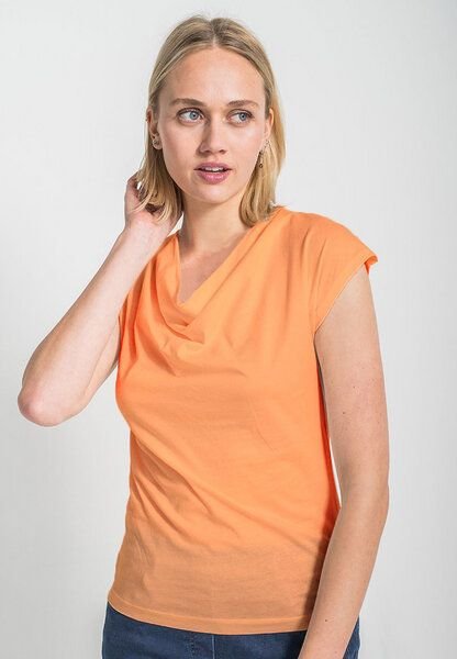 Alma & Lovis Shirt mit Wasserfall-Ausschnitt, aus Bio-Baumwolle | Short Cascade