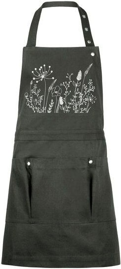HANDGEDRUCKT "Wilde Wiese" Gartenschürze aus zertifizierter Bio Baumwolle