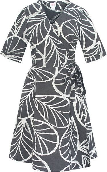 Global Mamas Bio Sommer- & Herbstkleider - WRAP - Ocean Tropics/Canopy Charcoal/Argyle Wine