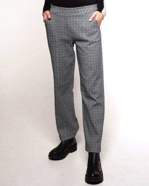 Alma & Lovis Aparte Hose mit Fischgrat-Print aus feiner Bio-Baumwolle | Heringbone Pants