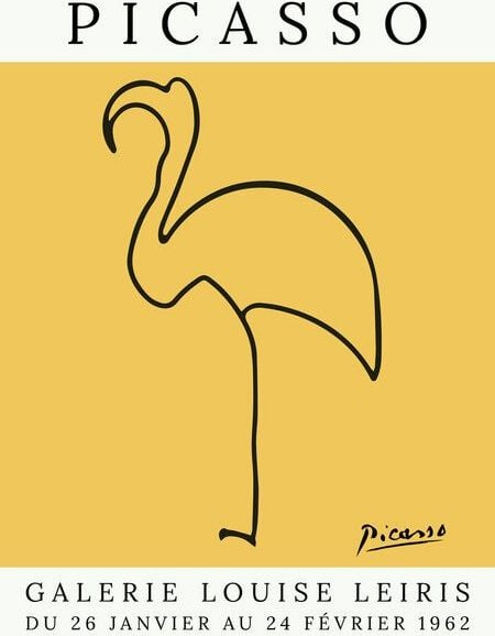 Photocircle Poster / Leinwandbild - Picasso Flamingo – gelb