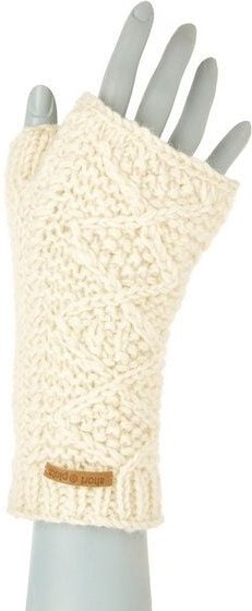 short'n'pietz Schurwollhandstulpen mit Rautenzopfmuster, handgestrickt