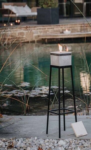 Beske-Manufaktur Komplettset ´Fuego´ 17x17x17 Betonfeuer® Ständer inkl. Nachfüllwachs