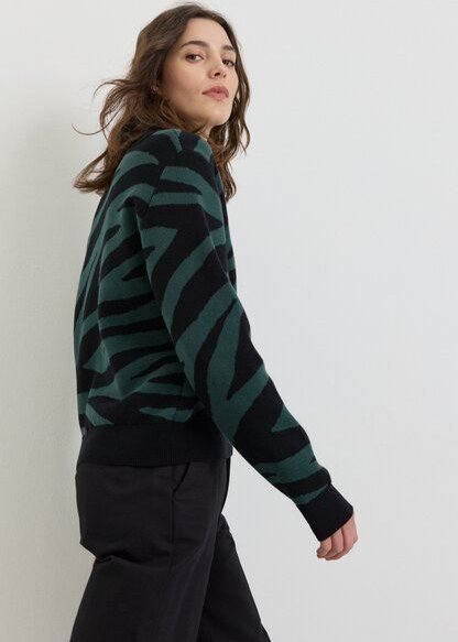 Damen Strickpullover aus Bio-Baumwolle - PISTIA ZEBRA - recolution