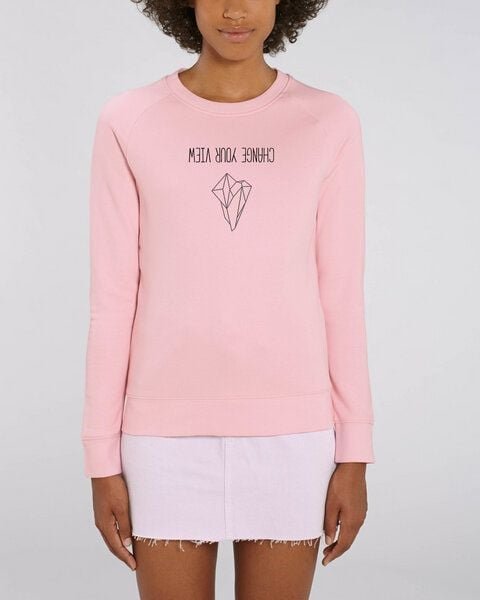 Human Family Bio Damen Rundhals Sweatshirt "Feel - Change your view" - in 7 Farben