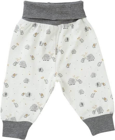 People Wear Organic Babyhose, "Elefant", weiß/bedruckt, 100% Baumwolle (bio)