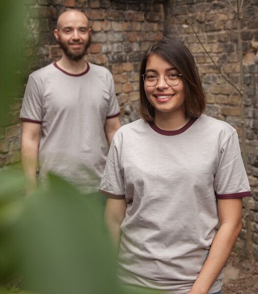päfjes Basic Ringer Unisex T-Shirt - Fair gehandelt aus Baumwolle Slub - Bio