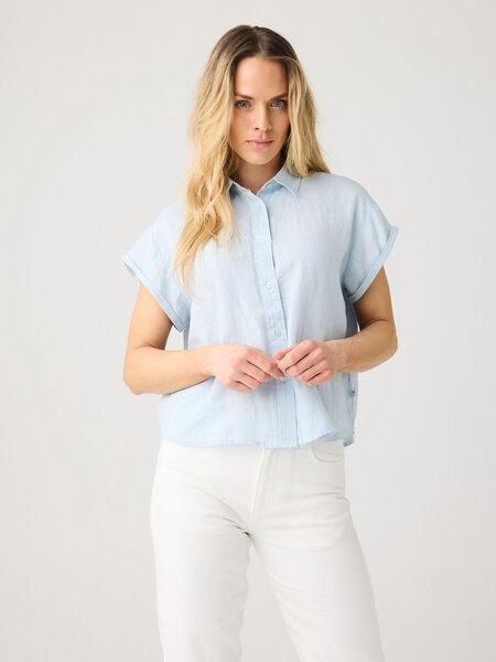 KnowledgeCotton Apparel ASTER faltbares Kurzarm-Leinenhemd - Bio-Leinen - GOTS/Vegan