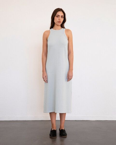 Rotholz Strick Sommerkleid Bio Baumwolle - Grau