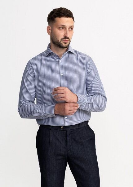 De IONESCU Peles Herrenhemd – Ägyptische Baumwolle, Streifen