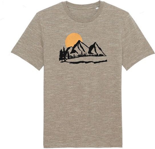 Spangeltangel T-Shirt "Bergluft", nachhaltig, Herren - Natur Bio-Baumwolle Berge Bergsee