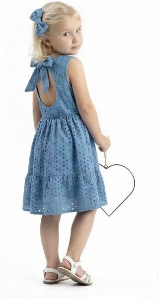 Marraine Kids Kleid LACE aus Bio-Baumwolle – Lochstickerei & Schleifendetail