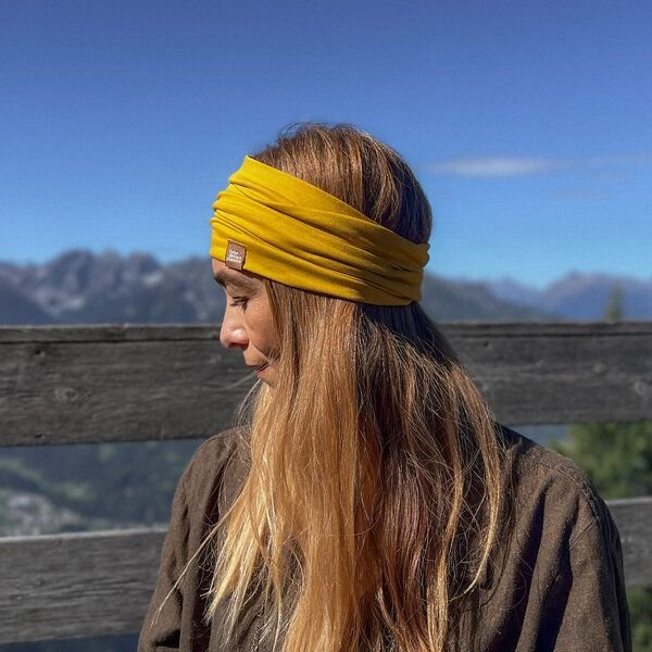 Liebe Deinen Planeten Bio breites Jersey Stirnband BASIC in vielen Farben aus elastischem Bio Baumwoll Jersey