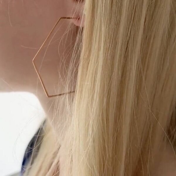 BELLYBIRD Jewellery CREOLEN - Hexagon, gehämmert, S/M/L