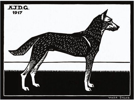 Photocircle Poster / Leinwandbild - Woodblock Dog