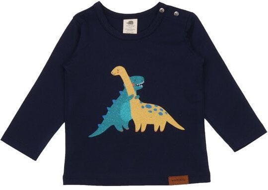 Baby Bio Langarmshirt Dinosaurier Dunkelblau von Walkiddy - 95% Bio-Baumwolle, 5% Elasthan, GOTS-zertifiziert, umweltfre...