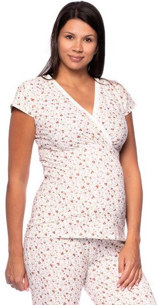 Milchshake Umstands- und Stillshirt mit Cache-Coeur Ausschnitt kurzarm aus Bio Baumwolle