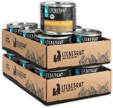 Liebesgut Tiernahrung Bio-Huhn mit Bio-Kokosflocken und Bio-Zucchini