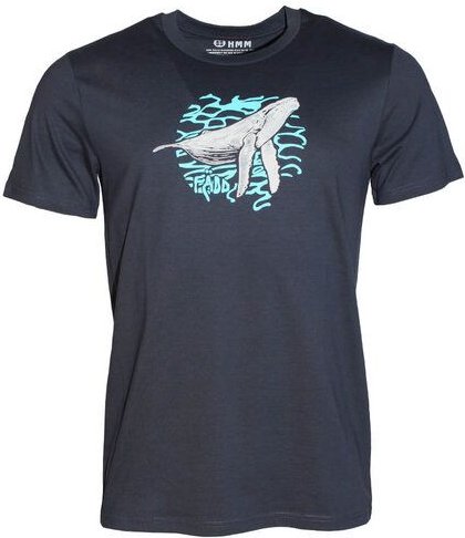 Herren T-Shirt Rundhals aus Bio-Baumwolle "Triptic Wal" Grau von Fädd