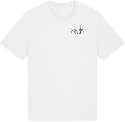 ilovemixtapes Unisex T-Shirt mit Small Waves Motiv – Nachhaltig, Fair, Vegan, Bio-Baumwolle - off white