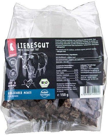 Liebesgut Tiernahrung Bio Rinder Minis Hundeleckerli