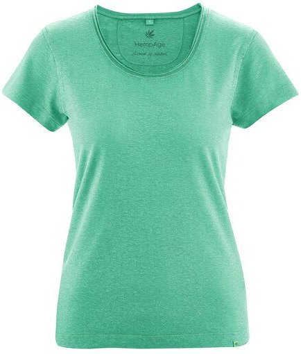 HempAge Damen T-Shirt mit Rollsaum Hanf/Bio-Baumwolle