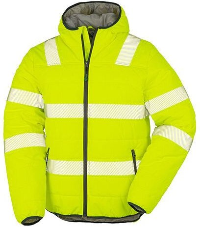 Result Genuine Recycled Safety Workwear HiViz Gefütterte Sicherheitsjacke Recycelt Warnschutz Regen- und Windjacken