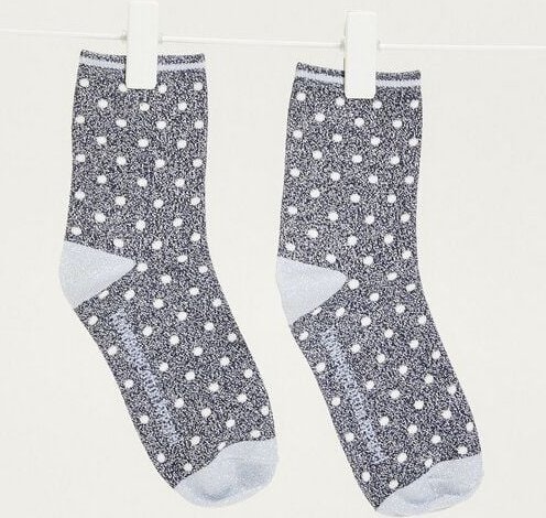 KnowledgeCotton Apparel Socken - HONEY Lurex Glitter Dot Socks - aus Bio-Baumwolle & recyceltem Polyester