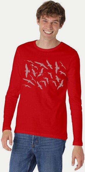 Peaces.bio - handbedruckte Biomode Bio-Herren-Langarmshirt Möwen