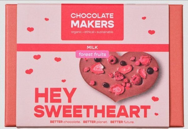 El Puente Milchschokoladenherz Hey Sweetheart 49% mit Waldfrüchten
